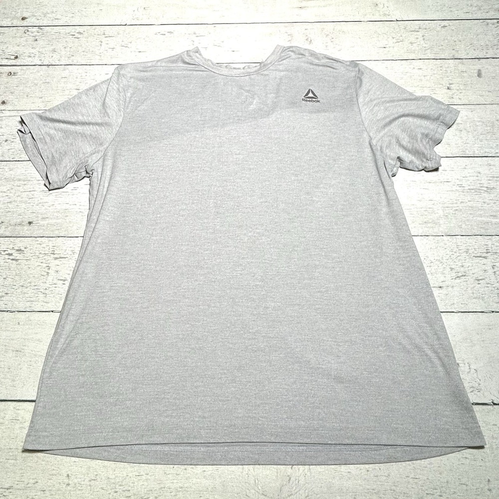 Reebok Mens Gray Short Sleeve Logo T Shirt 2XL Big and Tall Activewear
